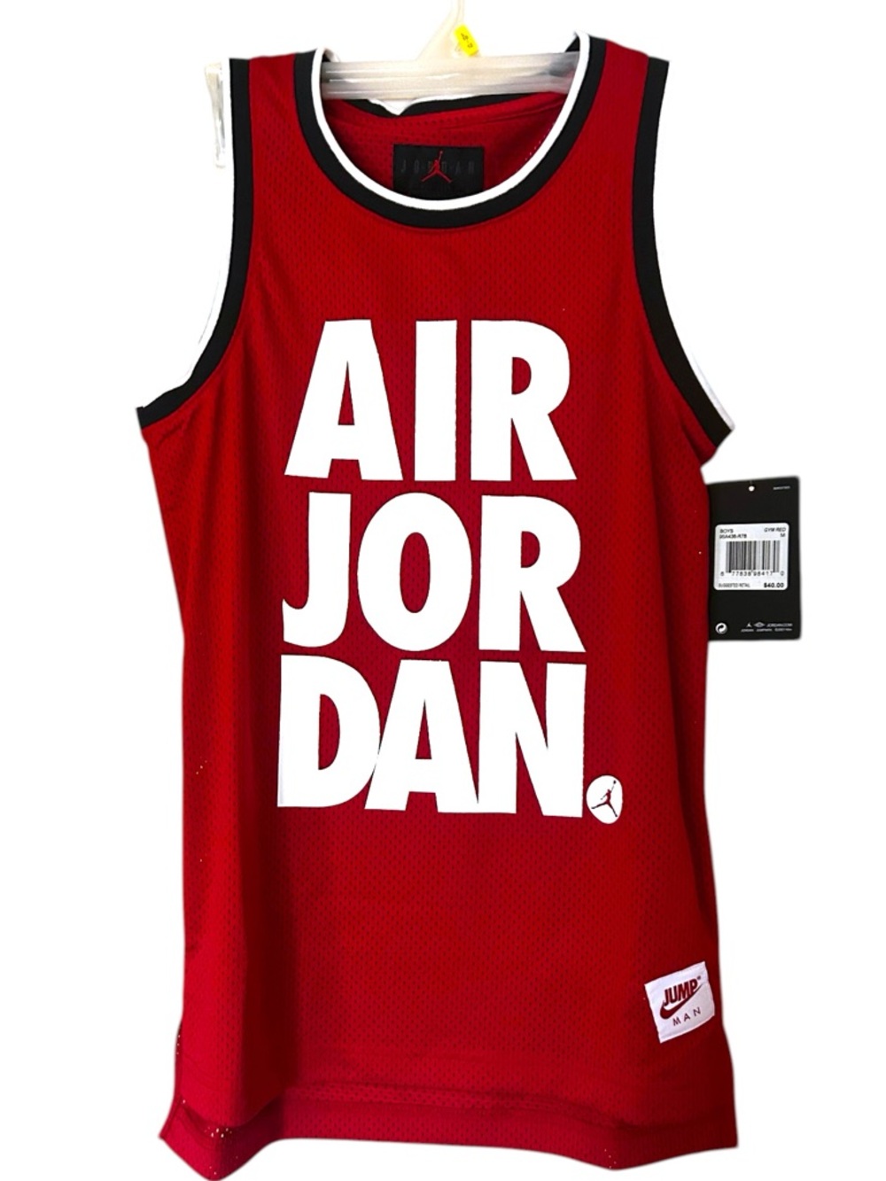 Red Air Jordan Nike Official Jordan Youth Basketball Jersey Medium (10-12 years)